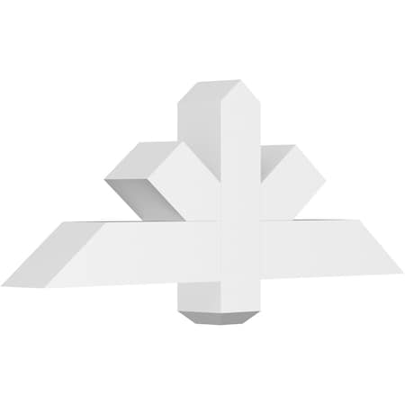 Ekena Millwork Kennewick Architectural Grade PVC Gable Bracket, 36"W x 13 1/2"H x 4"D x 4"F, 9/12 Pitch GBP036X14X0404KEN00